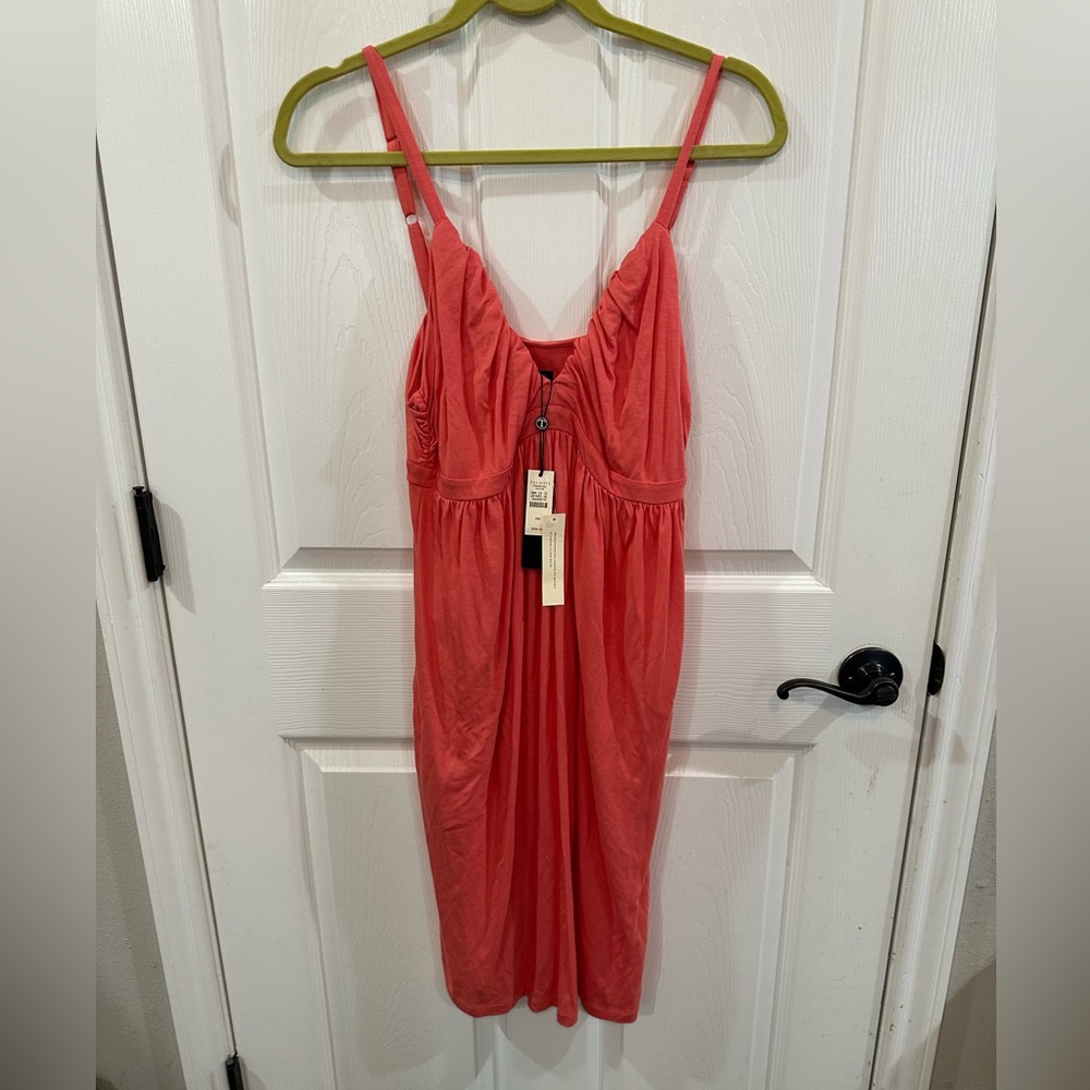 Talbots dress. Coral colors. New with tags. Very soft.  Petite medium